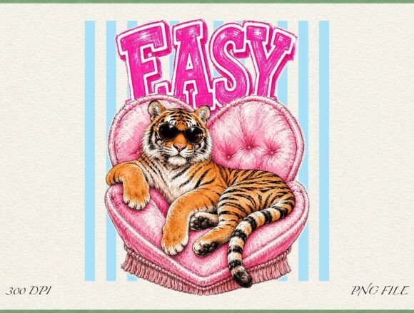 Easy Tiger Pink Chair PNG Design: A Creative Asset for Modern Projects