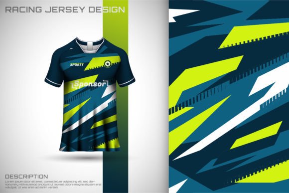 Green Abstract Sports Jersey Design: Bold Graphics for Dynamic Projects