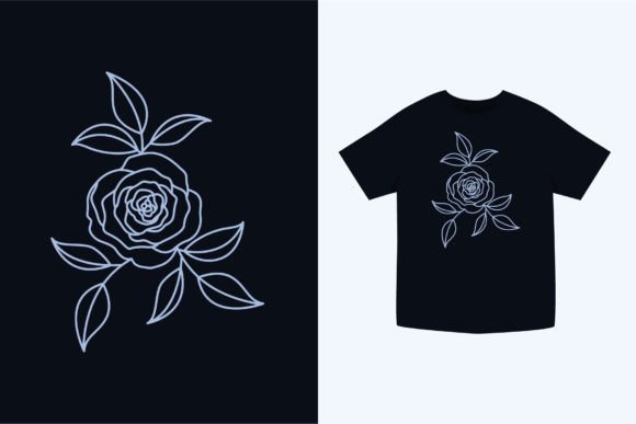 Rose Linear Boho Flowers T-Shirt Design: A Modern Fashion Essential