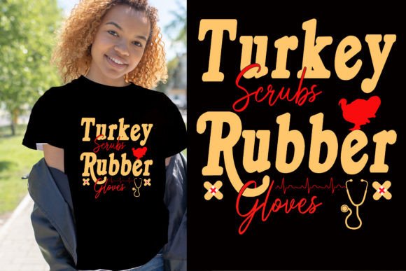 Turkey Scrubs Rubber Gloves Nurse Design: A Whimsical Thanksgiving Pregnancy Announcement